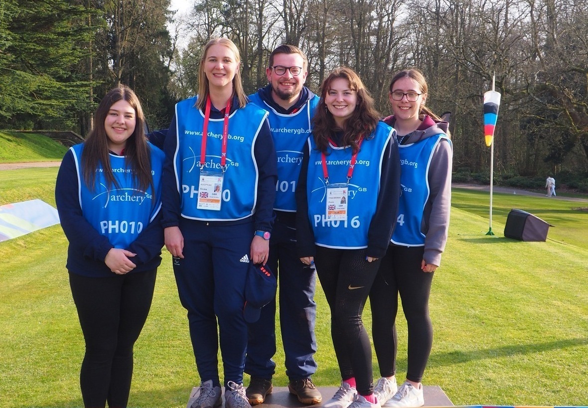 Members of the Communications team and volunteers at an event