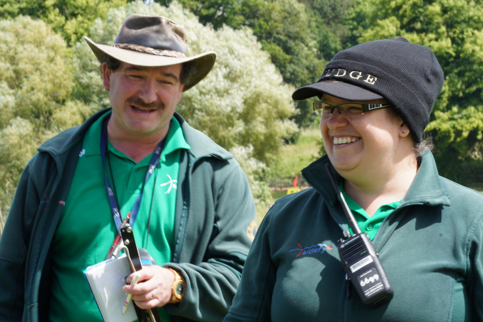 Judges at an archery competition