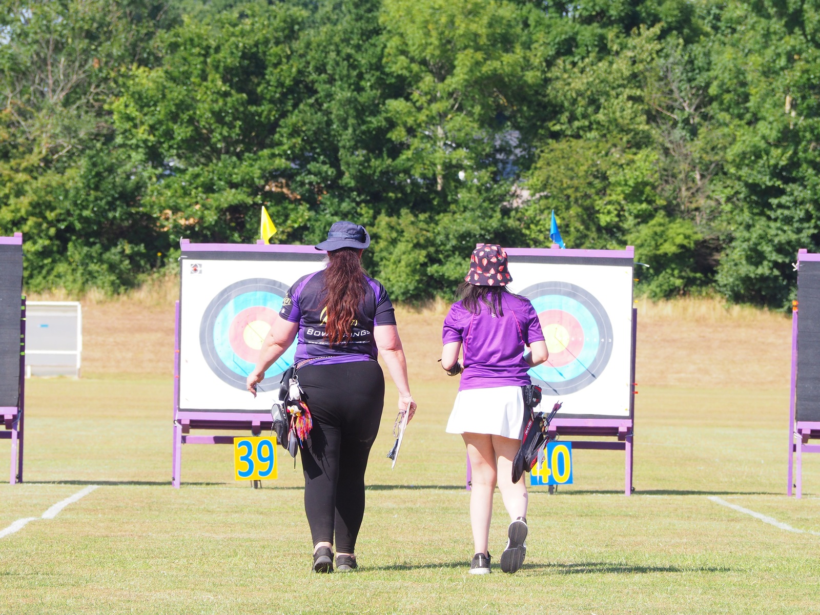 Archers walking to the target